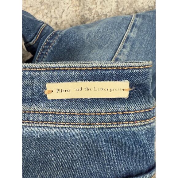 Anthropologie Pilcro Letterpress Sz 25 High-Rise Jeans Cropped Bootcut Side Zip - Picture 7 of 13